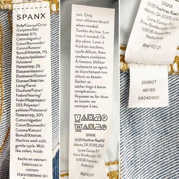 NWT SPANX Flare Jeans Size Large Tall Stonewashed Blue Pull-On Stretch Denim NEW - Picture 12 of 13